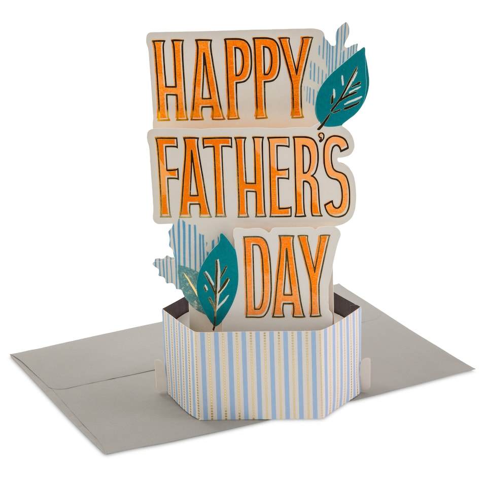 image 1 of Hallmark Paper Wonder Father's Day Card - 3D Pop-Up Leaves Design