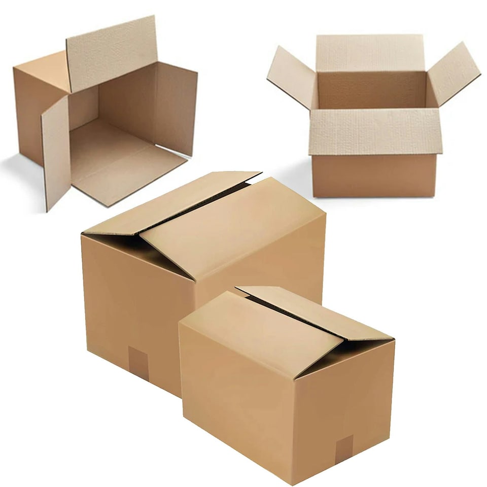 image 1 of 30 x 24x24x24" Strong Double Wall Cardboard Packing Storage Shipping Boxes Brown