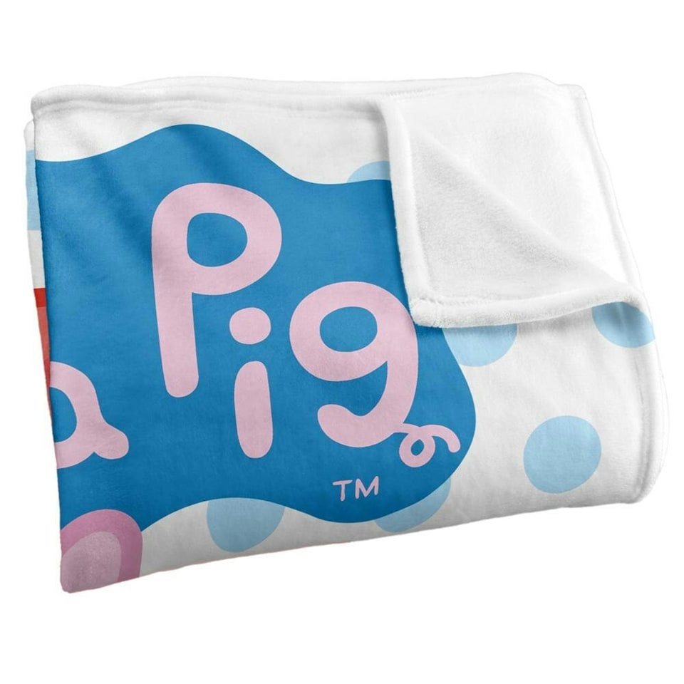 image 1 of Peppa Pig Logo Blanket - White - One Size