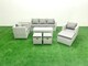 image 1 of Fimous Rattan Garden Furniture Set 8 Seater Outdoor Garden Sofa Oblong Coffee Table Set with 2 Chairs 3 Stools Side Table Light Grey Mixed