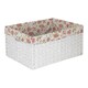 image 1 of Large Paper Rope Rectangular Storage Basket with Garden Rose Cotton Lining | Multi | Garden Rose | L