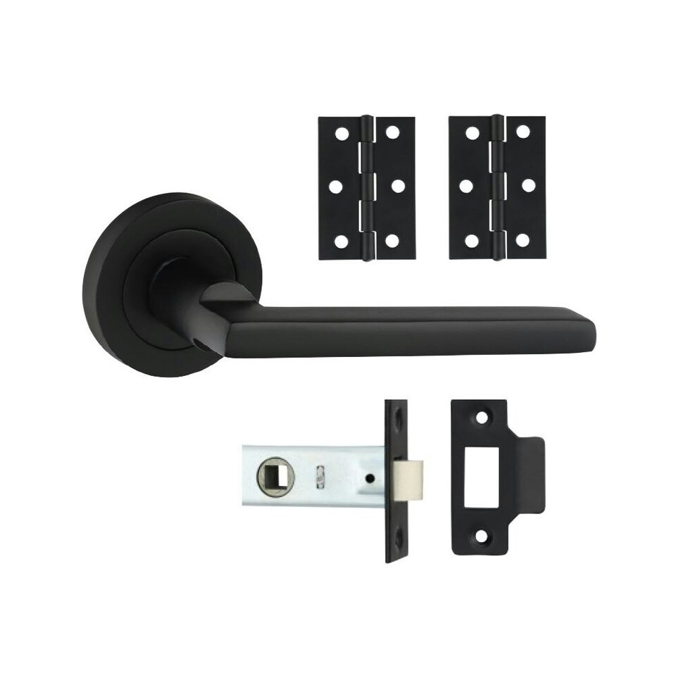 Timco - Radmore Lever On Rose Door Pack - Matt Black (Size Mixed - 1 Each)