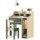image 1 of AIYAPLAY Kids Desk and Chair Set with Storage Shelves, Drawer | Green