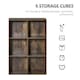 image 4 of HOMCOM Cubic Cabinet Bookcase Storage Shelves for Home Office, Rustic Brown