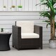 image 7 of Outsunny Garden Patio Rattan Wicker Furniture Single Cube Chair Sofa Outdoor Grey