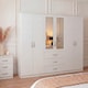 image 1 of Vida Designs Riano 6 Door 3 Drawer XX-Large Mirrored Wardrobe, White