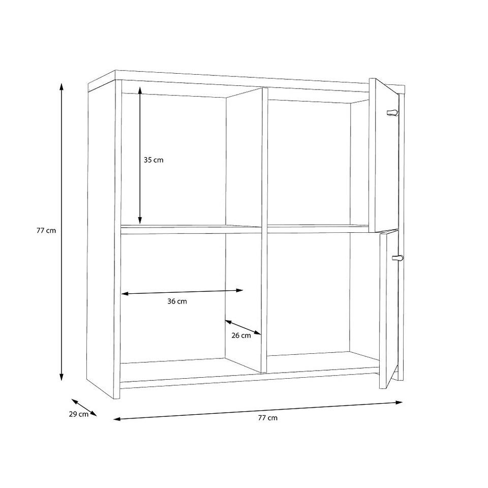 image 1 of Best Chest 4 Door Storage Cabinet White & Oak White