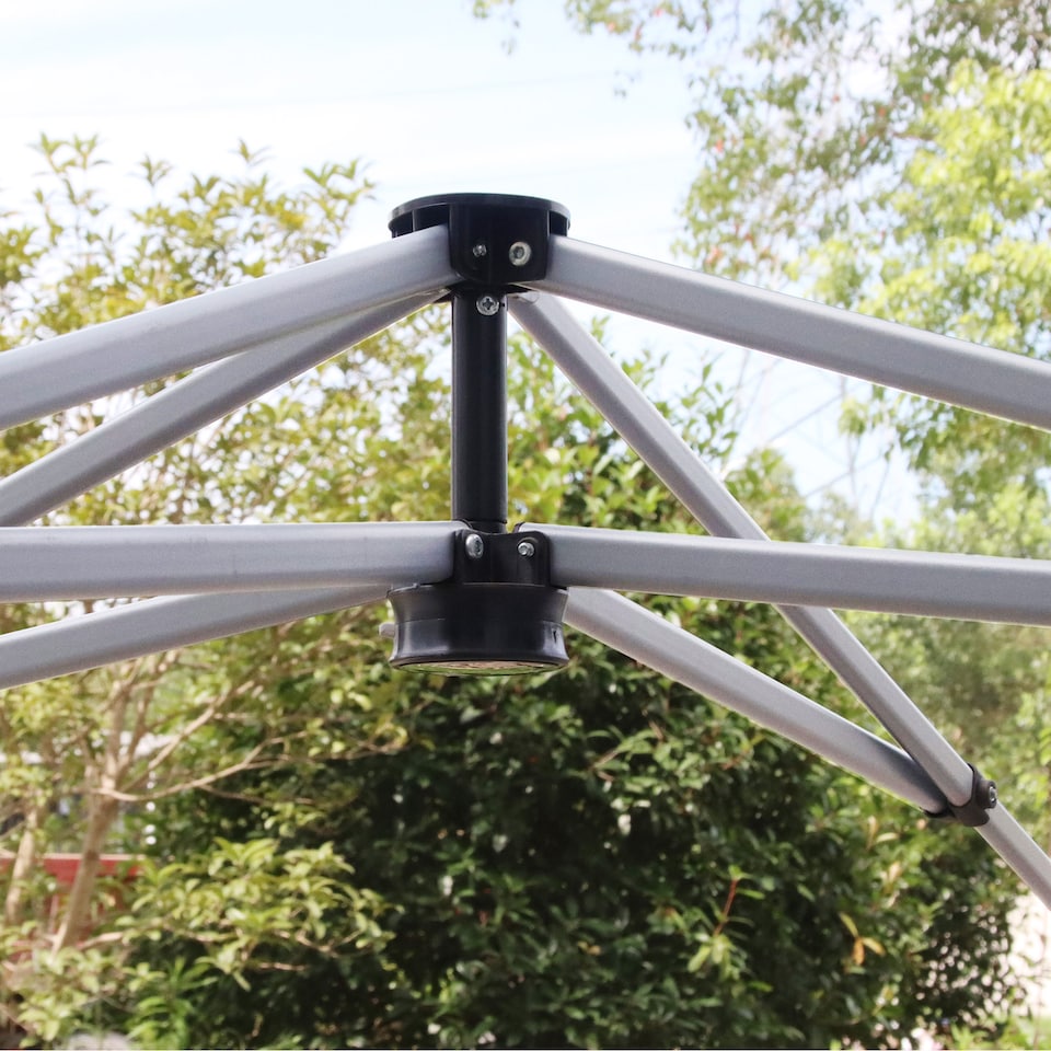 image 1 of Outsunny 3 x 3M Pop Up Gazebo, UPF 50 Foldable Canopy Tent with Wheeled Carrybag, 4 Leg Weight Bags, Height Adjustable Marquee Shelter 1 person easy setup for Outdoor Garden Patio Party, Dark Grey