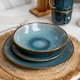 image 3 of Scandi Home Set of Four Stavanger Blue 27cm Artisan Glaze Ceramic Dinner Plates Blue