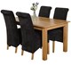 image 1 of Oslo 150 x 90 cm Medium Oak Dining Table and 4 Montana Fabric Chairs | Black | Black