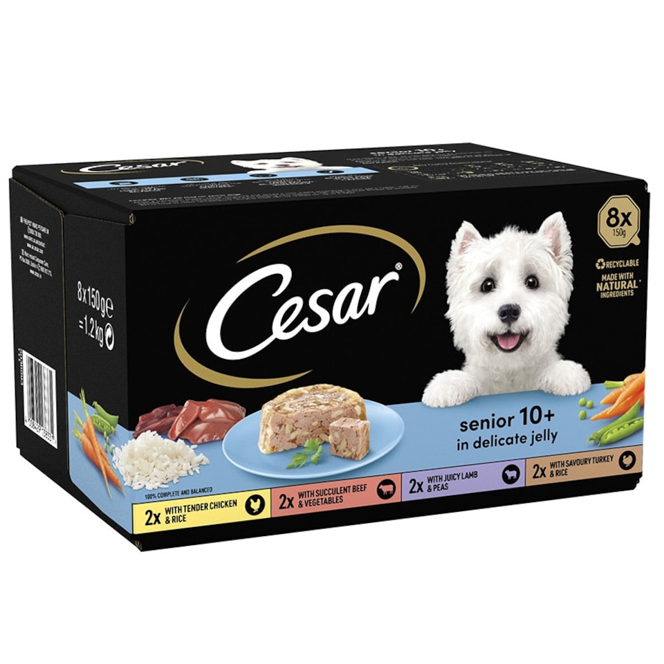 image 1 of Cesar Senior 10+ In Delicate Jelly 24 x 150g