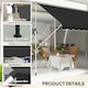 image 5 of Outsunny 3 x 1.5 m Retractable patio  Awning Floor-to-ceiling shade, Black | Black | 1