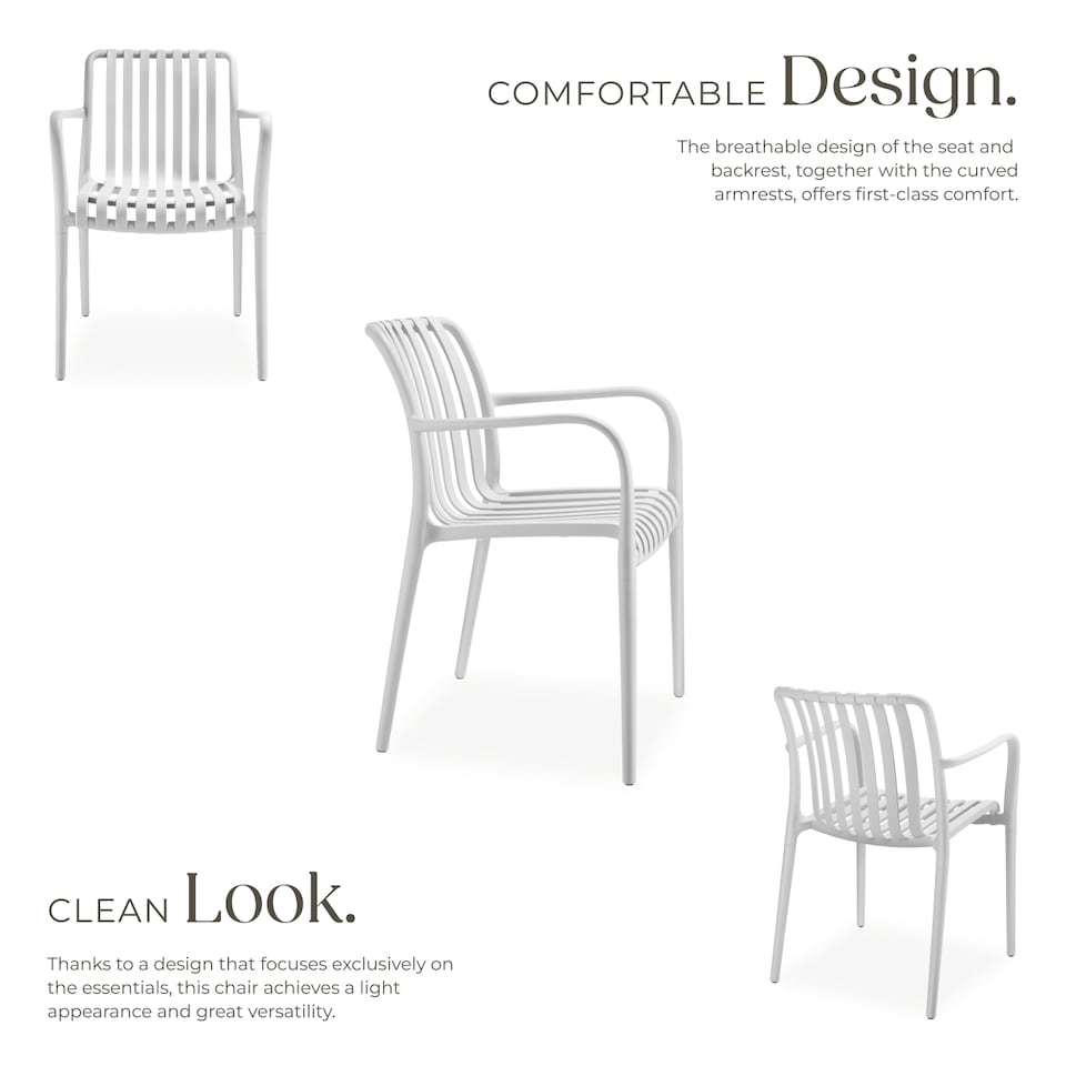 image 1 of Garden Chairs Alcudia - weather-resistant, durable and long-lasting plastic | Cream | cream | One Size | 6