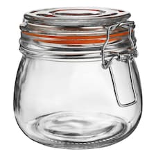 Argon Tableware Glass Storage Jar - 500ml - Orange Seal