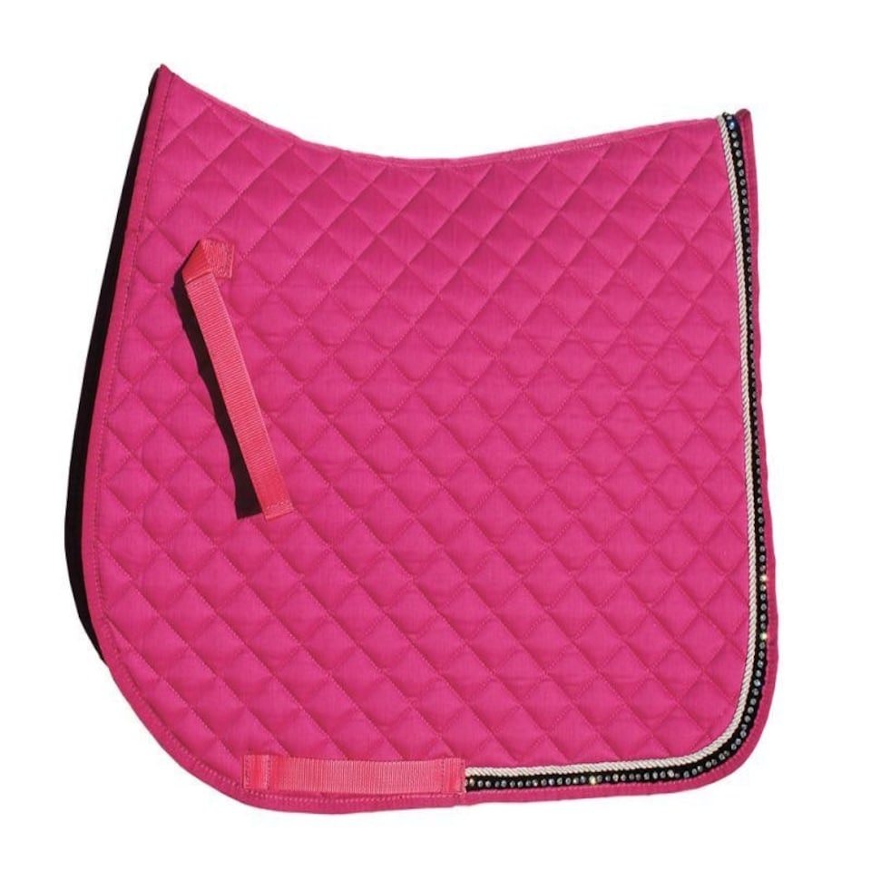 image 1 of Rhinegold Elite Diamante Trim Saddle Cloth Pink | Size: Pony
Colour: Raspberry Pink