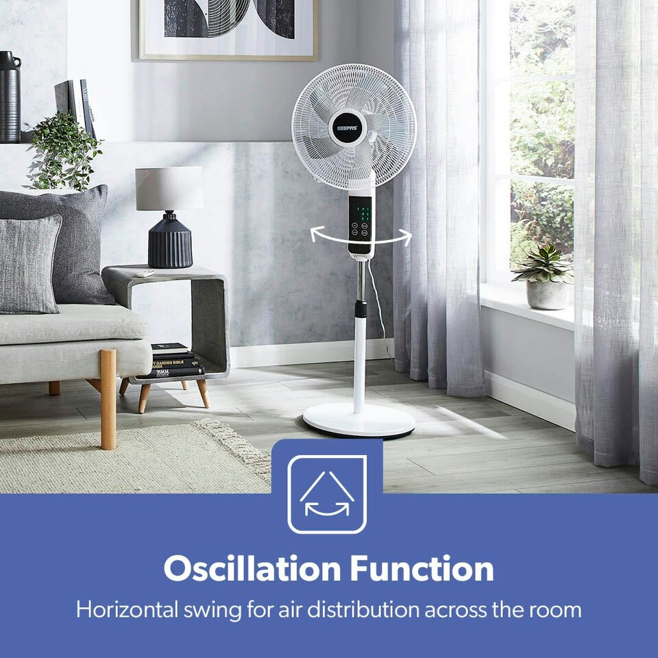 image 1 of GEEPAS 16’’ Pedestal Fan with Remote Control – 60W