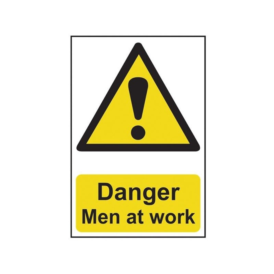 Scan Danger Men At Work - Pvc Sign 400 X 600mm - Multi Colour - 400 x 600mm
