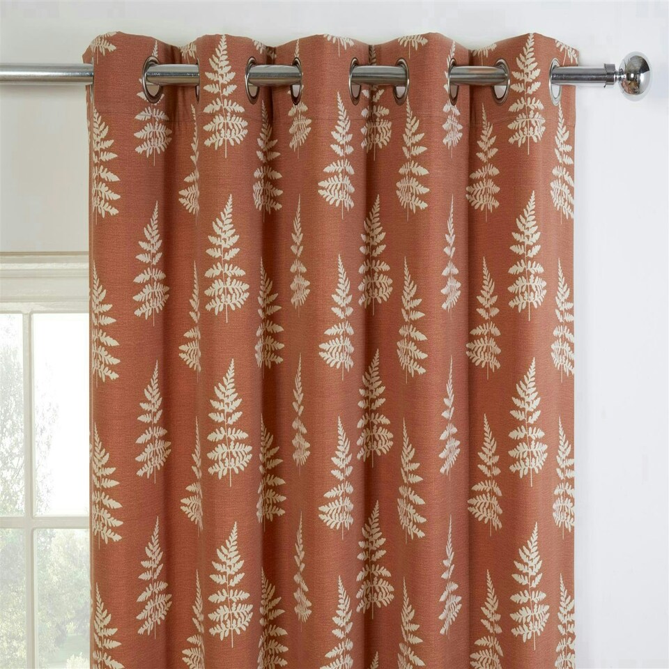 image 1 of Esher Eyelet Curtains - Orange - 229cm x 229cm
