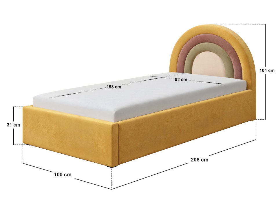 image 1 of Flair Ava Single Velvet Ottoman Bed Mustard