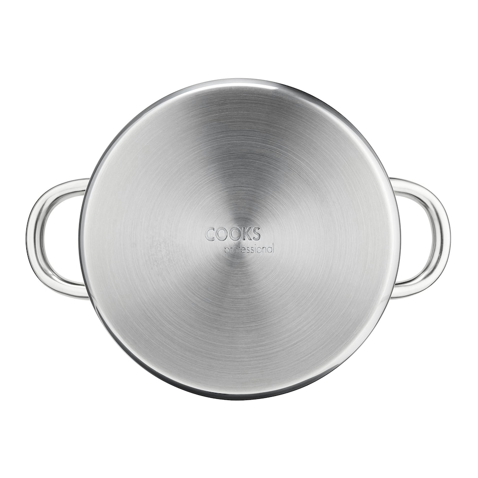 image 1 of Cooks Professional Stainless Steel Pasta Pot | Removable Strainer | Glass Lid
