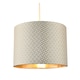 image 2 of Light Shimmer Taupe Drum Lamp Shade with Inner Champagne Gold Lining | Cream | Taupe | 1