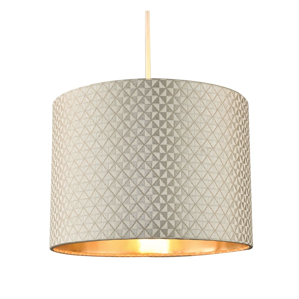 image 1 of Light Shimmer Taupe Drum Lamp Shade with Inner Champagne Gold Lining | Cream | Taupe | 1