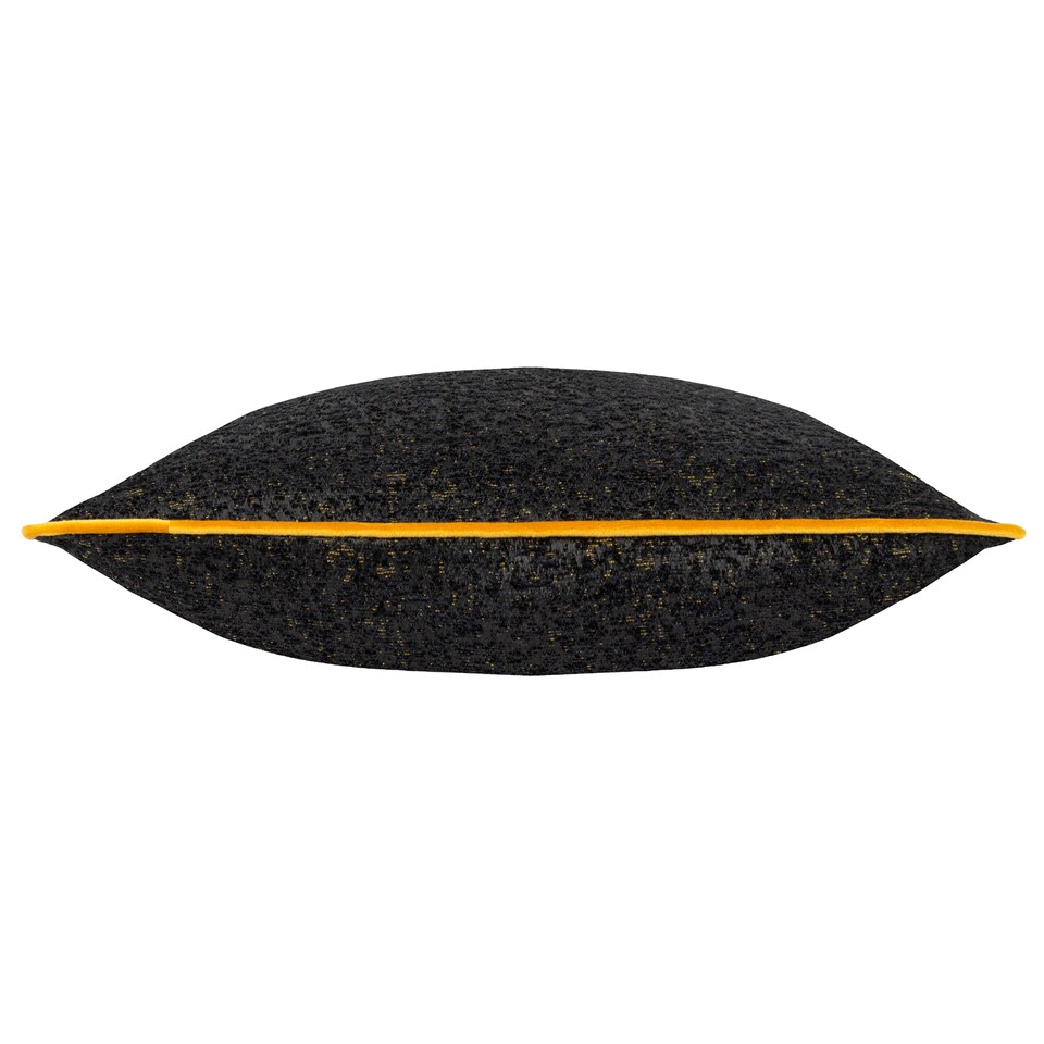 image 1 of Paoletti Galaxy Chenille Piped Cushion, Black, 50 x 50cm