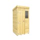 image 1 of 5 x 5 Feet Pent Shed - Single Door With Windows - Wood - L147 x W158 x H201 cm Brown