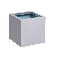 Primrose Zinc Galvanised Silver Cube Steel Planter Pot 30cm