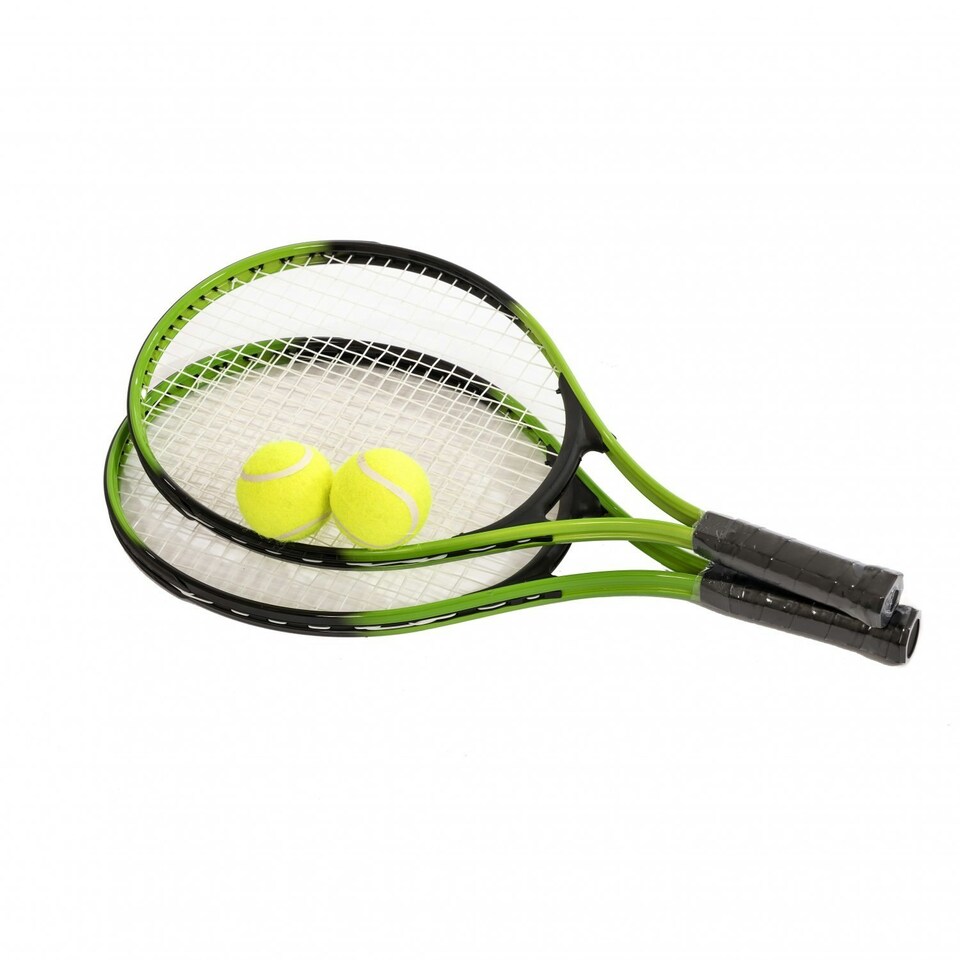 image 1 of Oypla 2 Player Junior Tennis Set with 23" Aluminium Rackets, Balls & Carry Bag