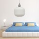 image 3 of Bento - White Ribbed Glass Chrome Retro Pendant Fitting