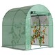 image 1 of Outsunny Walk in Polytunnel Greenhouse with Roll-up Window and Door, Green