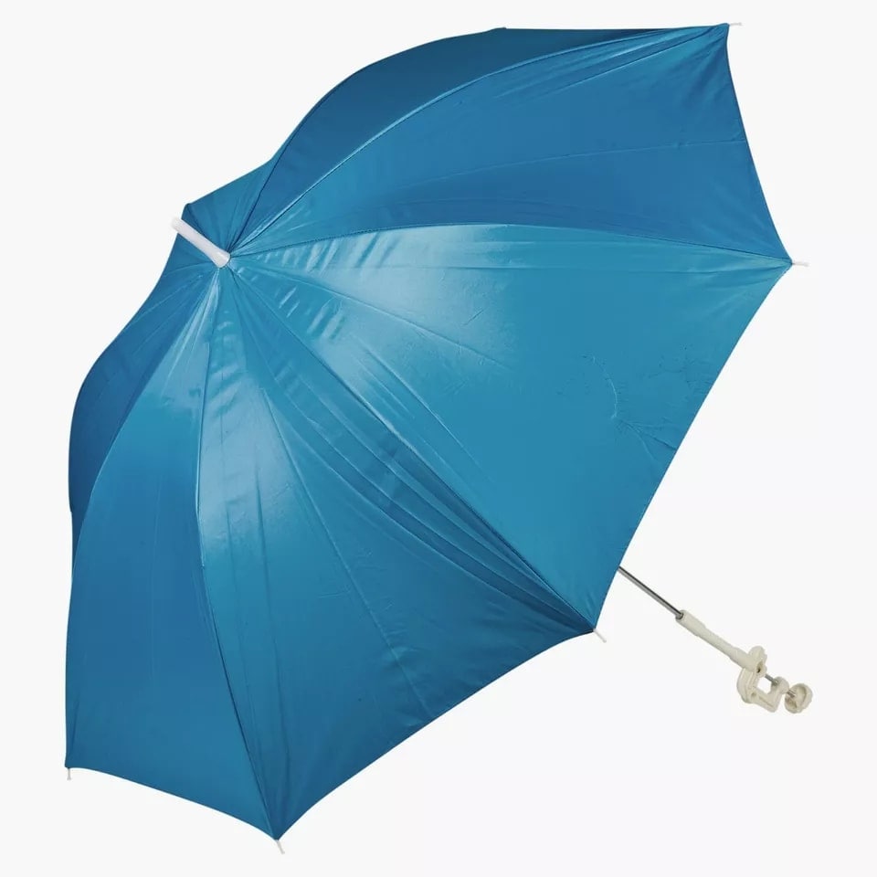 image 1 of Screw Clamp Garden Beach Parasol Umbrella UV Protection | Blue | 1