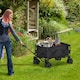 image 5 of Outsunny Outdoor Pull Along Garden Trolley on Wheels Folding Beach Cart Black