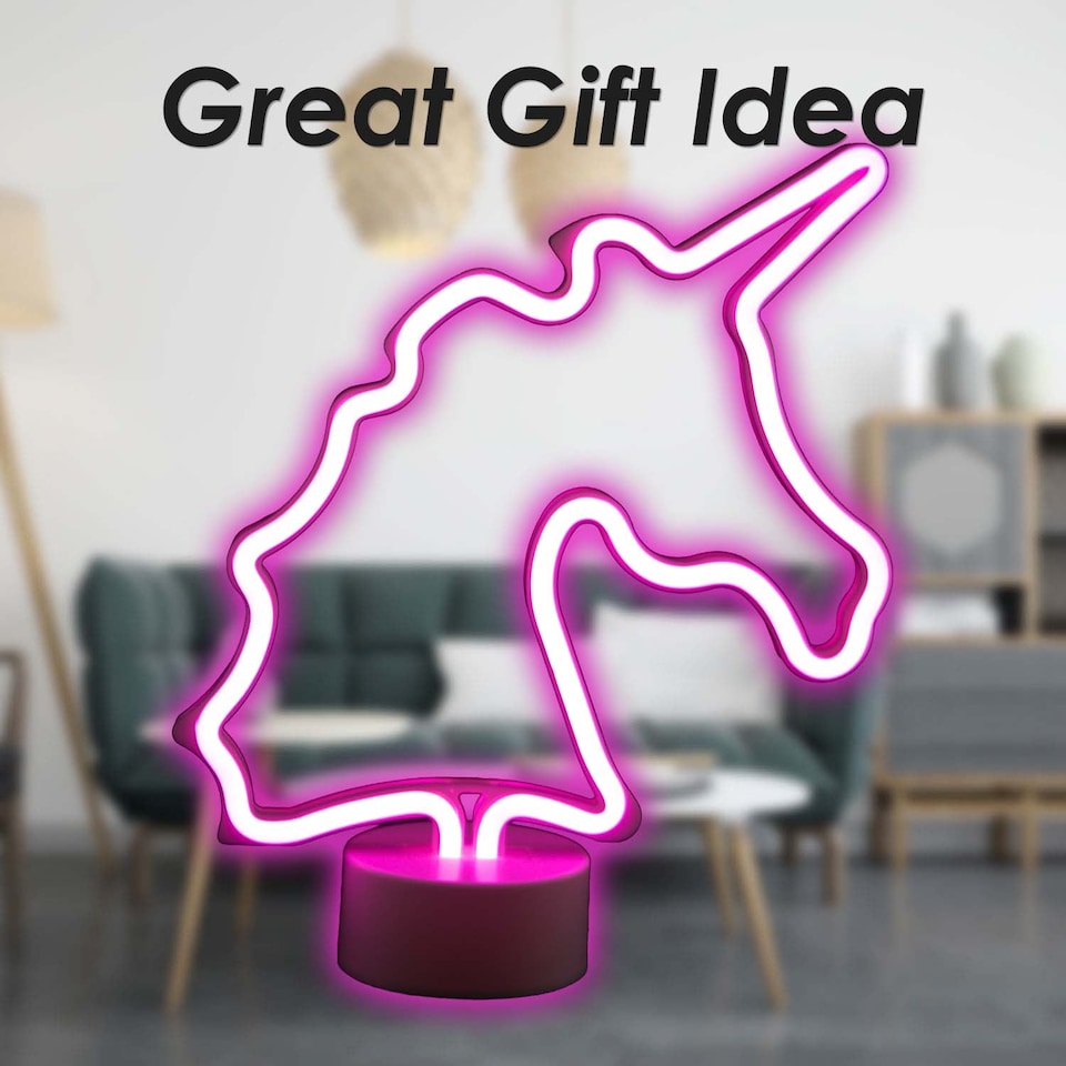 image 1 of PMS Unicorn Neon Light Battery Powered Multi-coloured - 28cm x 59cm