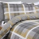 image 3 of OHS Denim Check Print Duvet Cover and Pillowcase Set, Single - Ochre Yellow