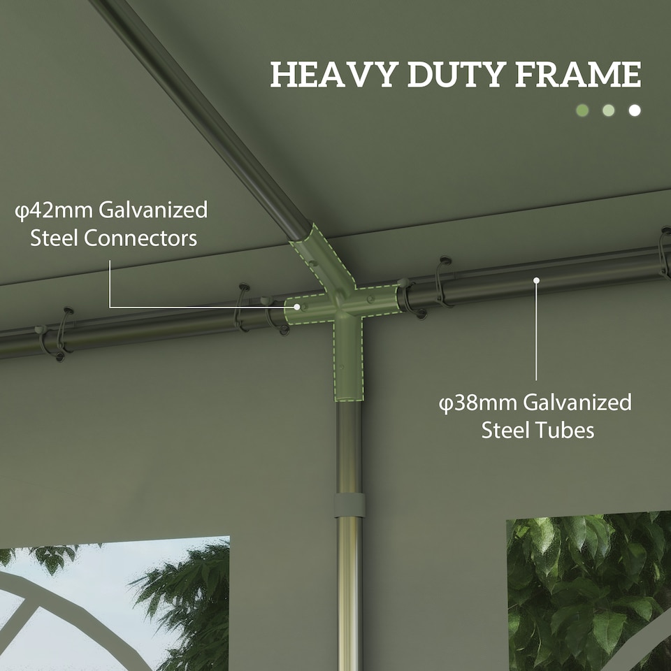 image 1 of Outsunny 4m Gazebo Garden Marquee Canopy Party Carport Shelter Garage Tent White