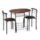 image 1 of 3 Pcs Dining Table 2 Chairs Set Kitchen Breakfast Furniture Compact Space Saving | Multi | Rustic Brown