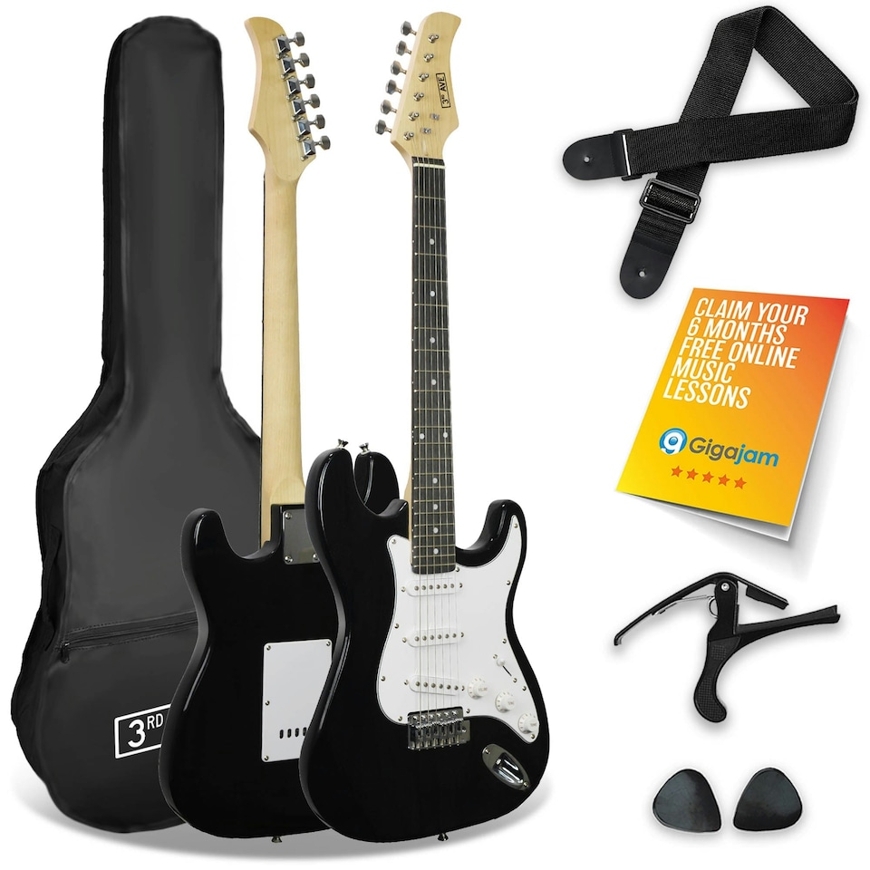 image 1 of 3rd Avenue Full Size Electric Guitar Red
