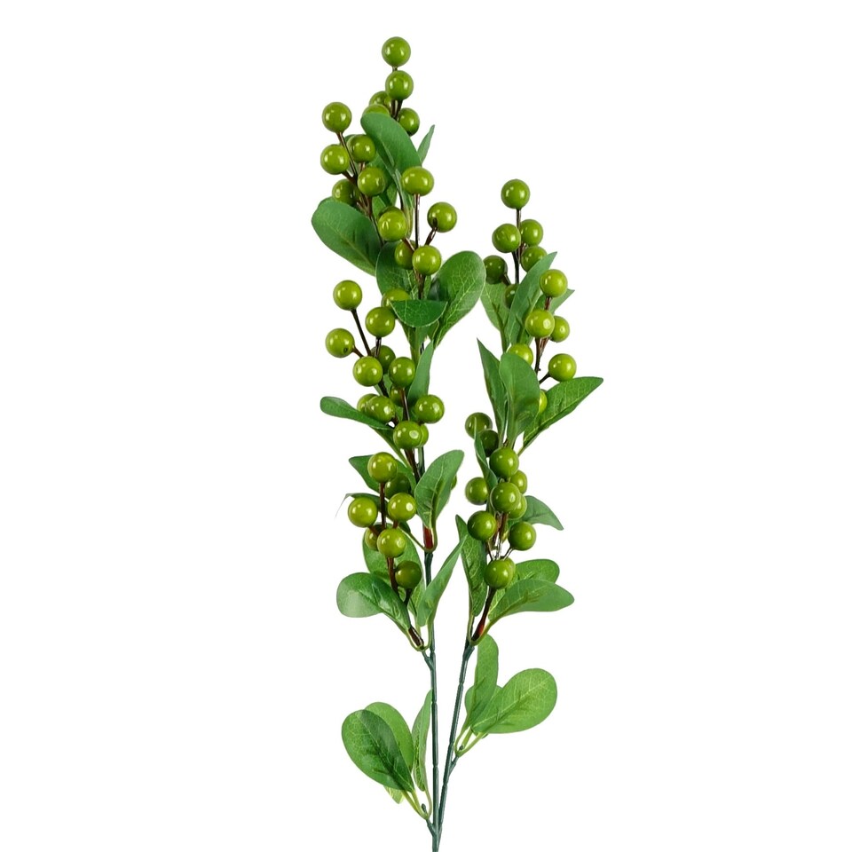 image 1 of 70cm Artificial Green Berry Spray