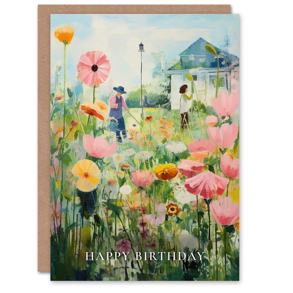 image 1 of Flower Garden Gardening Her Birthday Card