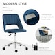 image 4 of Vinsetto Mid-Back Swivel Home Office Chair Scallop Computer Chair Dark Blue
