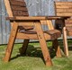 image 6 of Hand Made 2 Seater Chunky Rustic Wooden Garden Furniture Love Seat with Tray Assembled