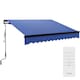 image 1 of Outsunny 2.5x2m Electric Awning w/ LED Light & Remote, Blue Blue
