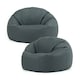 image 1 of Adult Classic Beanbag Outdoor Waterproof Bean bags Ready Filled - Slate Grey, 2 Pack