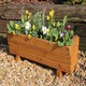 image 6 of Tom Chambers Hand Made 87cm x 28cm Traditional Rustic Wooden Large Garden Trough Flower Bed Planter Brown