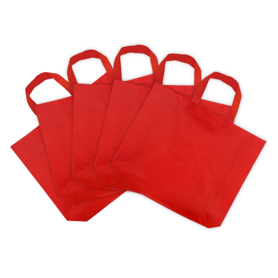 Pack of 25 Red Coloured 35x25x10cm Non-Woven Bags with Handle | Red ...