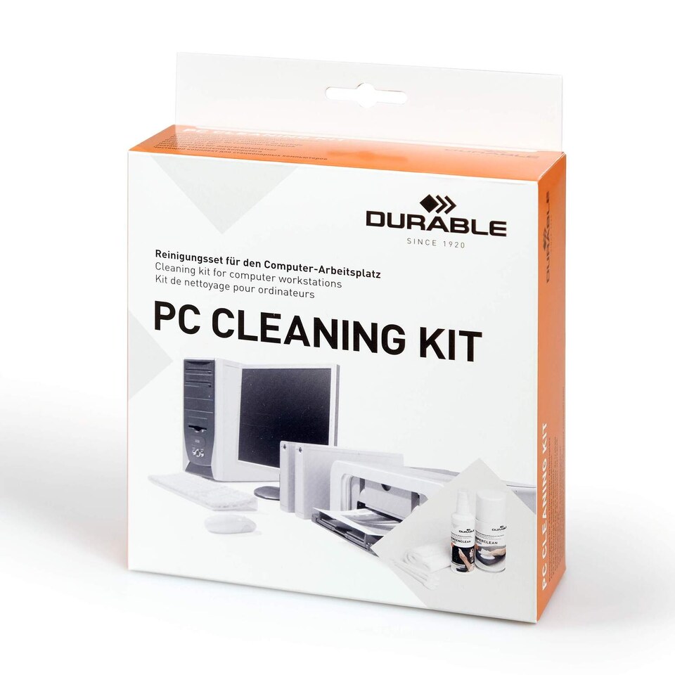 image 1 of Durable PC Tech Cleaning Kit | Screen Spray, Foam Spray, Wipes & Keyboard Tool
