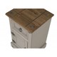 image 3 of Mercers Furniture Corona Grey Wax Narrow Pot Cupboard Bedside Cabinet 1 Door 1 Drawer Table Solid Wood Pine Wooden Bedroom with Mexican Styling