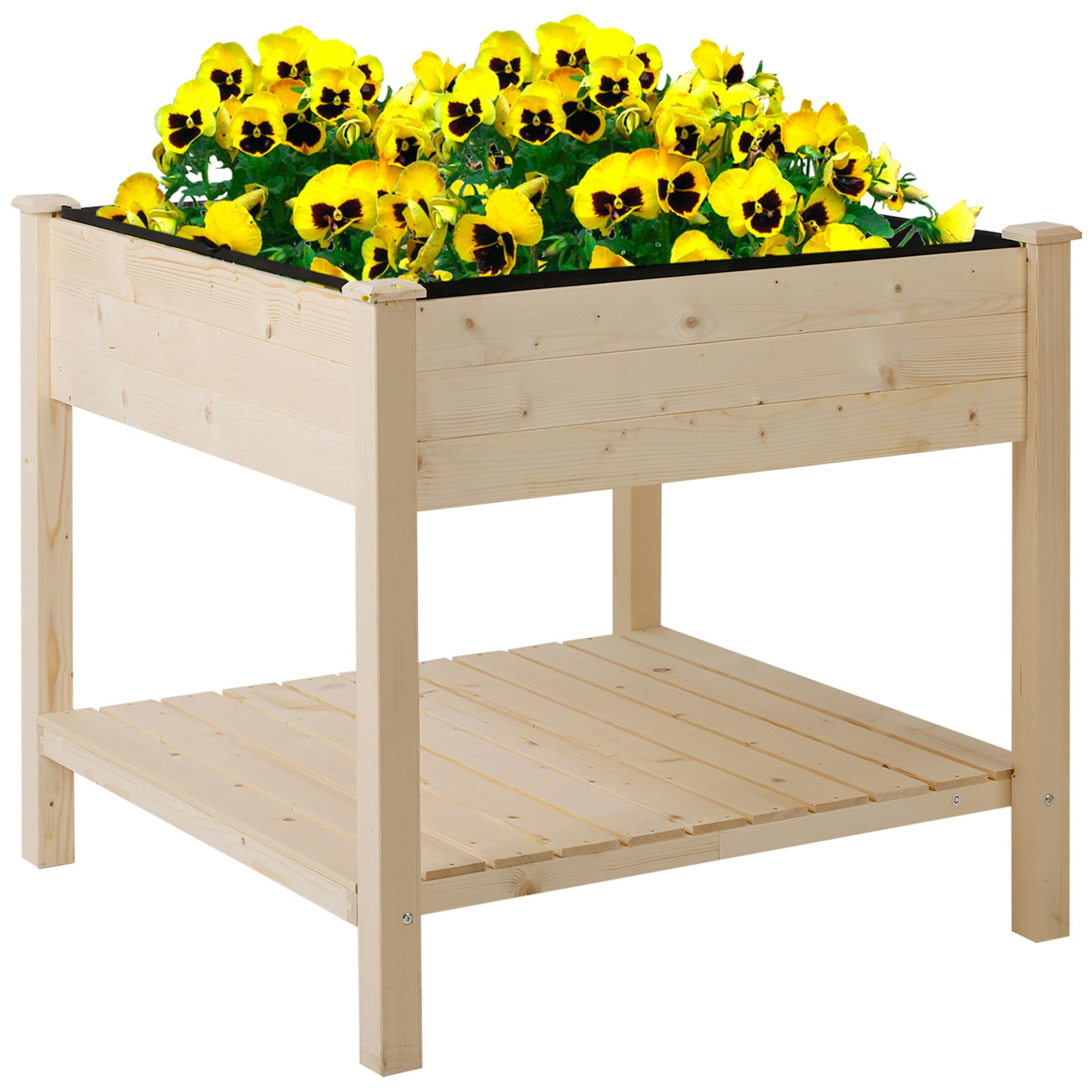 Outsunny Elevated Garden Planting Bed Stand Outdoor Flower Box